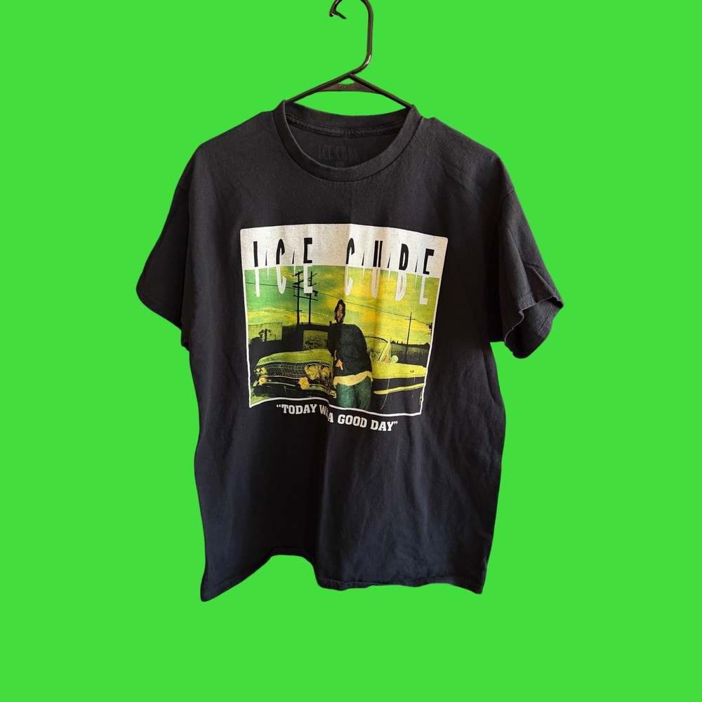 Ice Cube It Was A‎ Good Day Graphic T-Shirt Mens Large Black Rap Tee Hip Hop